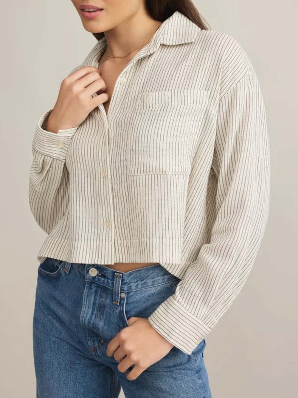 Z Supply Del Mar Striped Button Up Shirt : XS